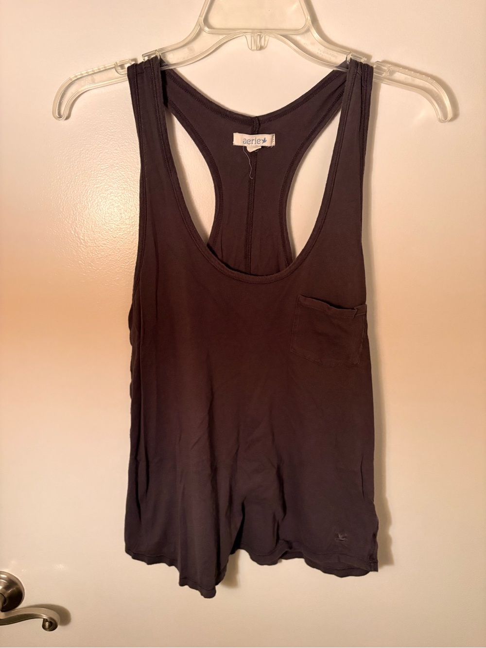 aerie Charcoal Racerback Tank with Pocket
